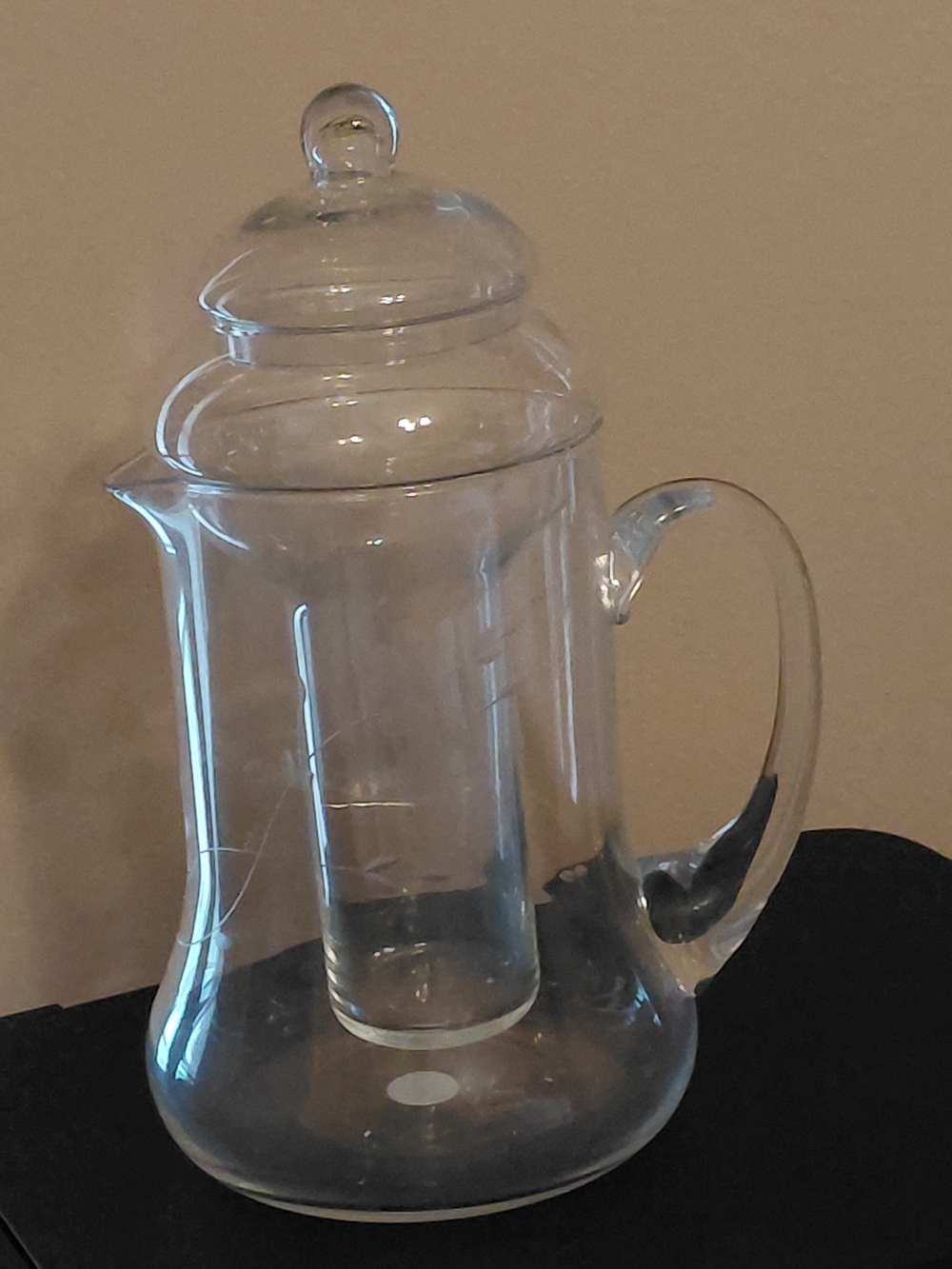 Princess House Clear Glass Tea Pitcher with Infuser and Dome Lid - Transparent